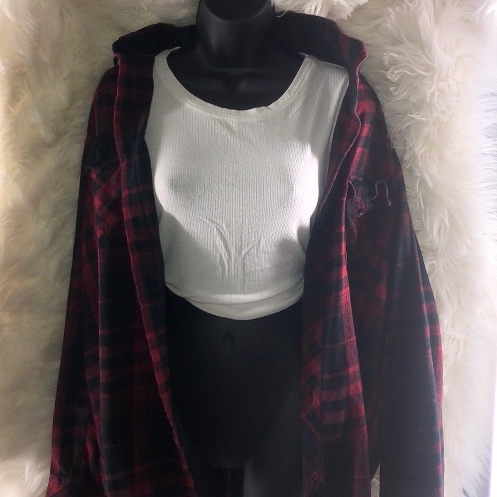 Plaid button down jacket